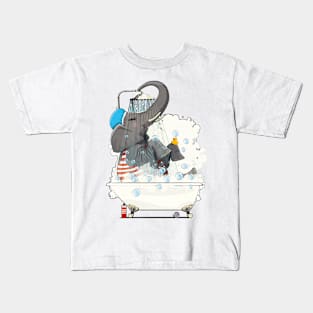 Elephant in the Bath Kids T-Shirt